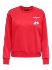 JDY Nanna Life L/S text sweat jrs, rød