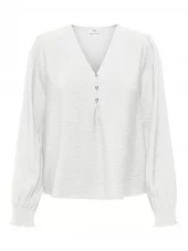 JDY Julie Life L/S V-neck Top, offwhite