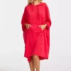 Damella of Sweden, bade poncho, rød