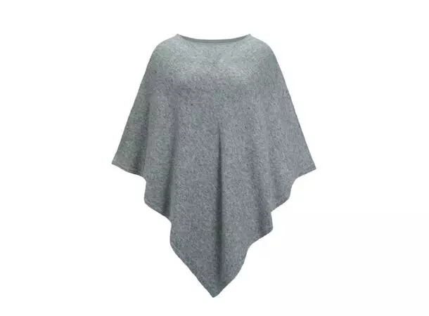 Vanucci Poncho strikket, mørk grø