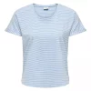 JDY Sissy S/S o-neck top jrs, blå/hvit stripete
