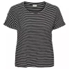 JDY Sissy S/S O-neck Top JRS, marineblå/hvit stripete