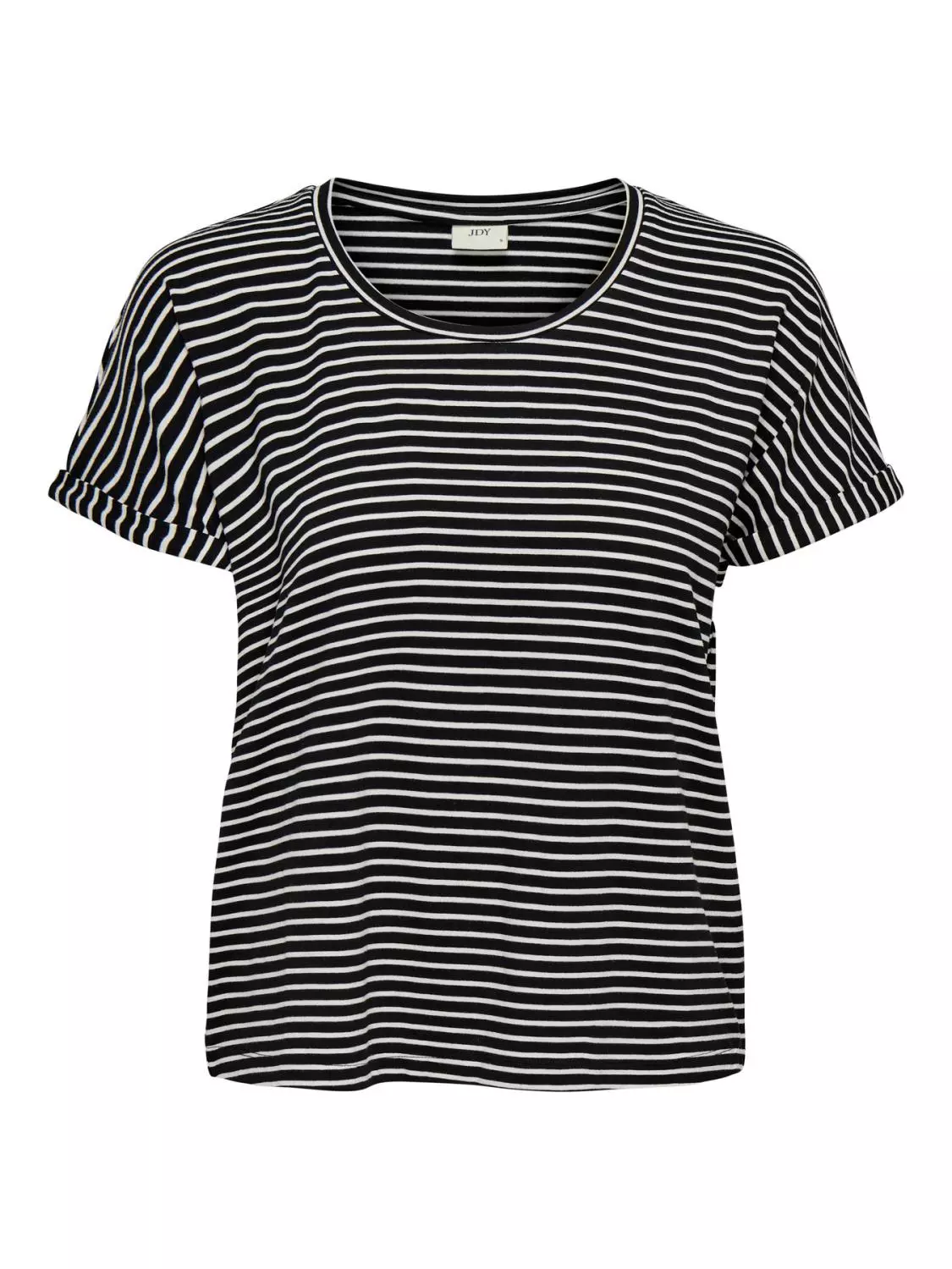 JDY Sissy S/S O-neck Top JRS, marineblå/hvit stripete
