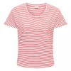 JDY Sissy S/S O-neck Top JRS, rød/hvit stripete