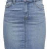 JDY Moon HW reg skirt, denimblå