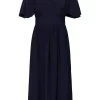 Kaffe Kasirena Long Dress, lang V-hals kjole, marineblå