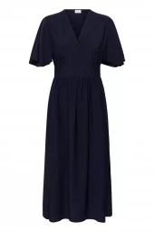 Kaffe Kasirena Long Dress, lang V-hals kjole, marineblå
