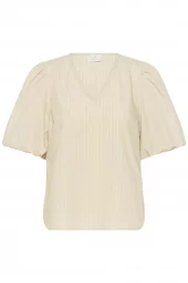 Kaffe KAjosie Blouse, beige stripet