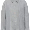 My Essential Wardrobe Lennie Boxy Shirt, grå/blå stripete
