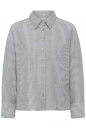 My Essential Wardrobe Lennie Boxy Shirt, grå/blå stripete