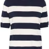 Kaffe Kalizza striped knit, marineblå/hvit stripet