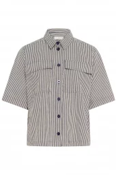 Kaffe Naya Striped Shirt, blå/hvit stripete