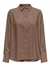 JDY Say l/s Linen Loose Shirt, brun