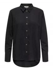 JDY Say l/s Linen Loose Shirt, sort