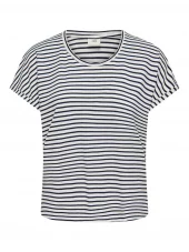 JDY Sissy O-neck Top, stripet sort/hvit