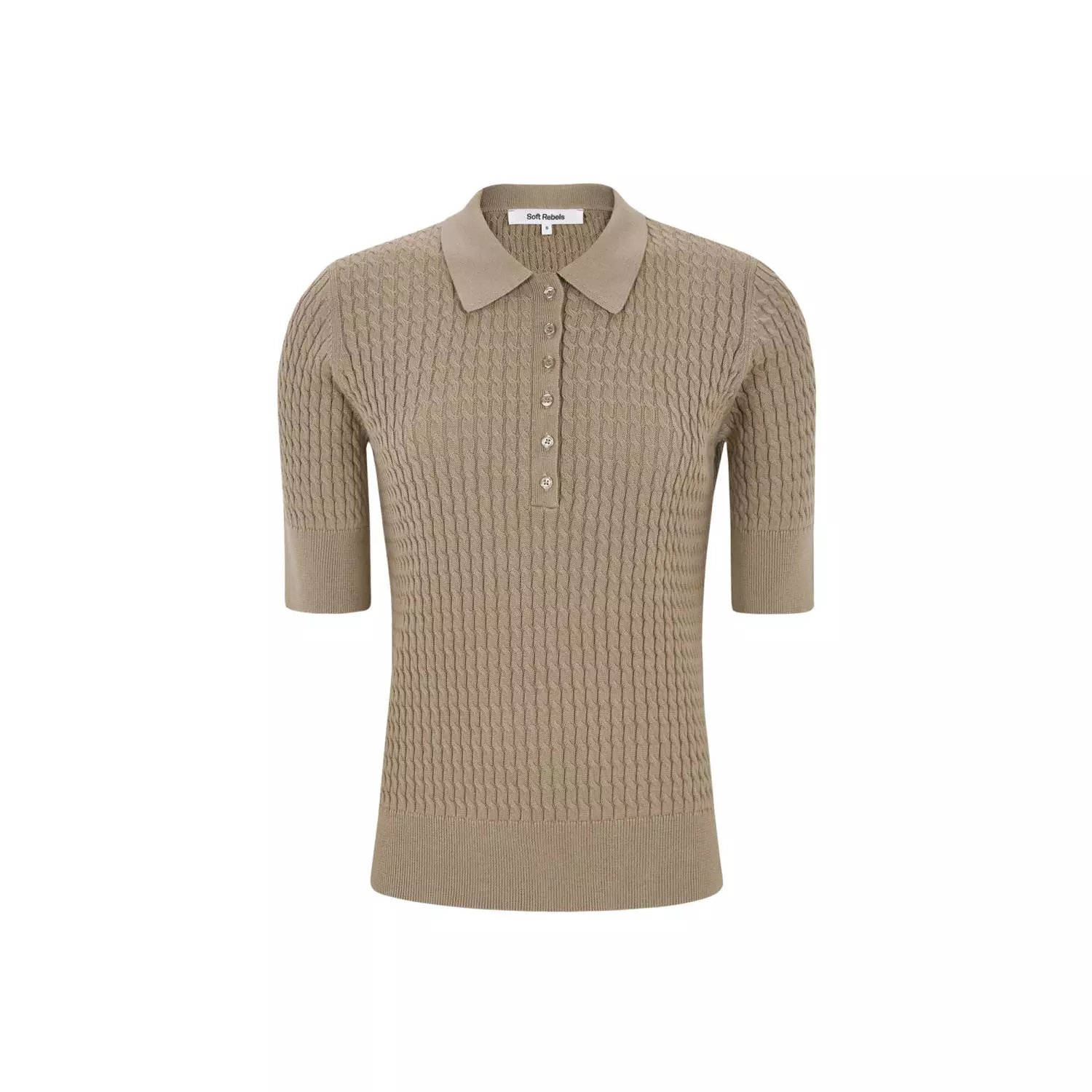 Soft Rebels Beth Polo Knit, beige