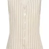 Part Two Binta Waistcoat, stripet lin/svart