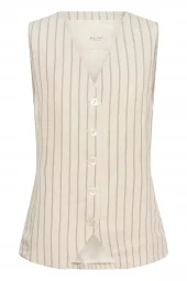 Part Two Binta Waistcoat, stripet lin/svart