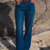 Raus Cecilie HW Pants, denimblå