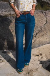 Raus Cecilie HW Pants, denimblå