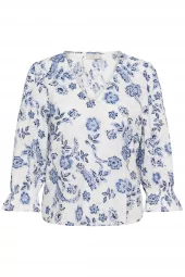 Kaffe KAluisa Blouse, blå/hvit