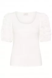 Kaffe KAlindsay Frill T-shirt, offwhite