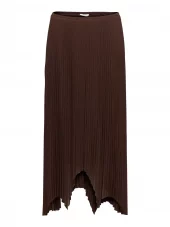 JDY Uso Assymetric plisse skirt jrs, brun