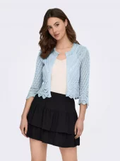 JDY Sun 3/4 cropped cardigan knt, blå