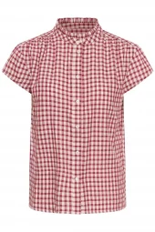 Part Two Bjanka Blouse, rutete rød/hvit