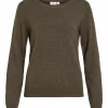 Vila Viril o-neck L/S knit top, grønn