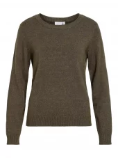 Vila Viril o-neck L/S knit top, grønn