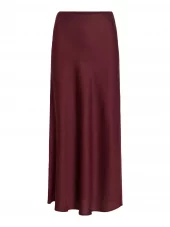 Vila Viellette HW midi skirt, satengskjørt, burgunder