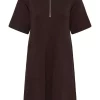 Part Two Dipsy Dress, half-zip jerseykjole, brun