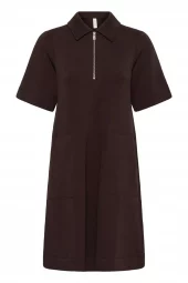 Part Two Dipsy Dress, half-zip jerseykjole, brun