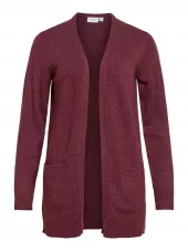 Vila Viril open L/S knit cardigan, burgunder