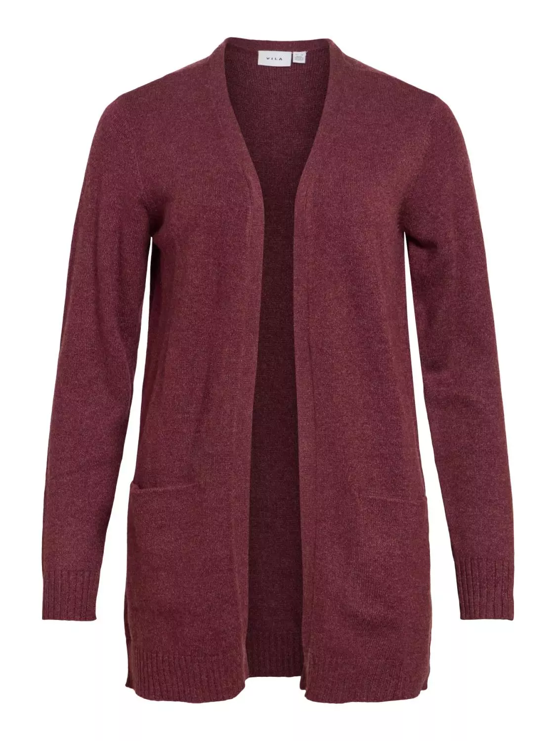 Vila Viril open L/S knit cardigan, burgunder