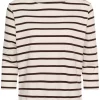 Part Two Nela 3/4 ermlengde topp, offwhite/brun stripete