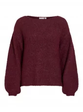 Vila Marley l/s Knit Pullover, burgunder