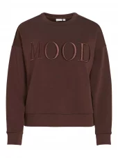 Vila Vireflect Mood Emb, l/s Sweat, brun