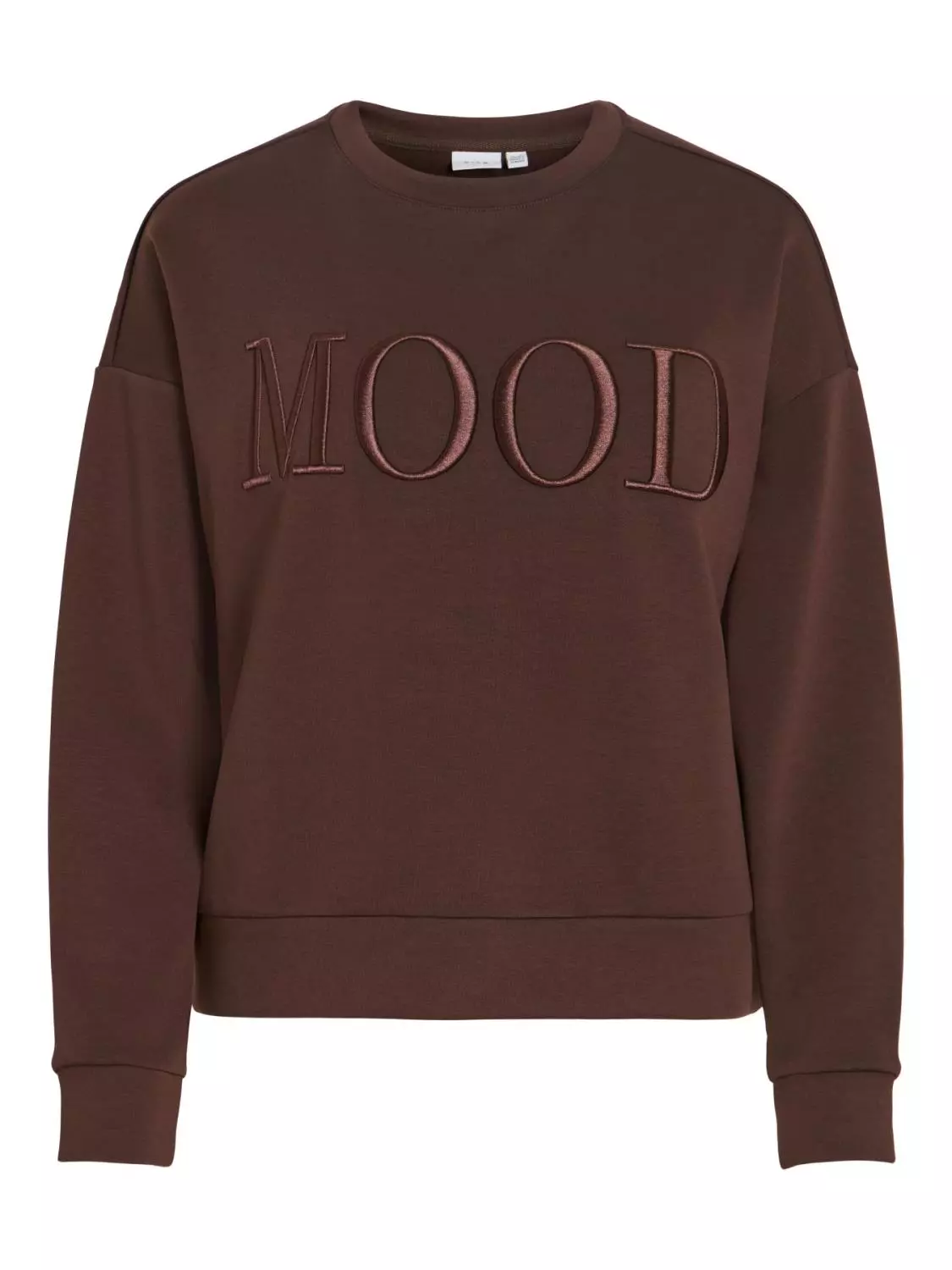 Vila Vireflect Mood Emb, l/s Sweat, brun