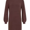 Vila Viril l/s Vloume Sleeve Knit Dress, brun
