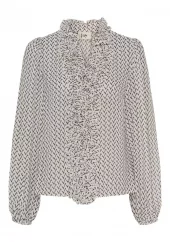 Isay Vibse Ruffle Blouse, sort/hvit