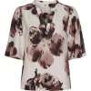 Isay Naomi s/s Blouse, brunmønstret