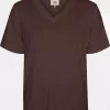 Isay Nugga Basic V-neck T-shirt, brun