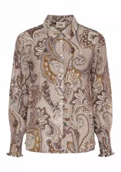 Isay Lotta Smock Shirt, brun/beige mønstret