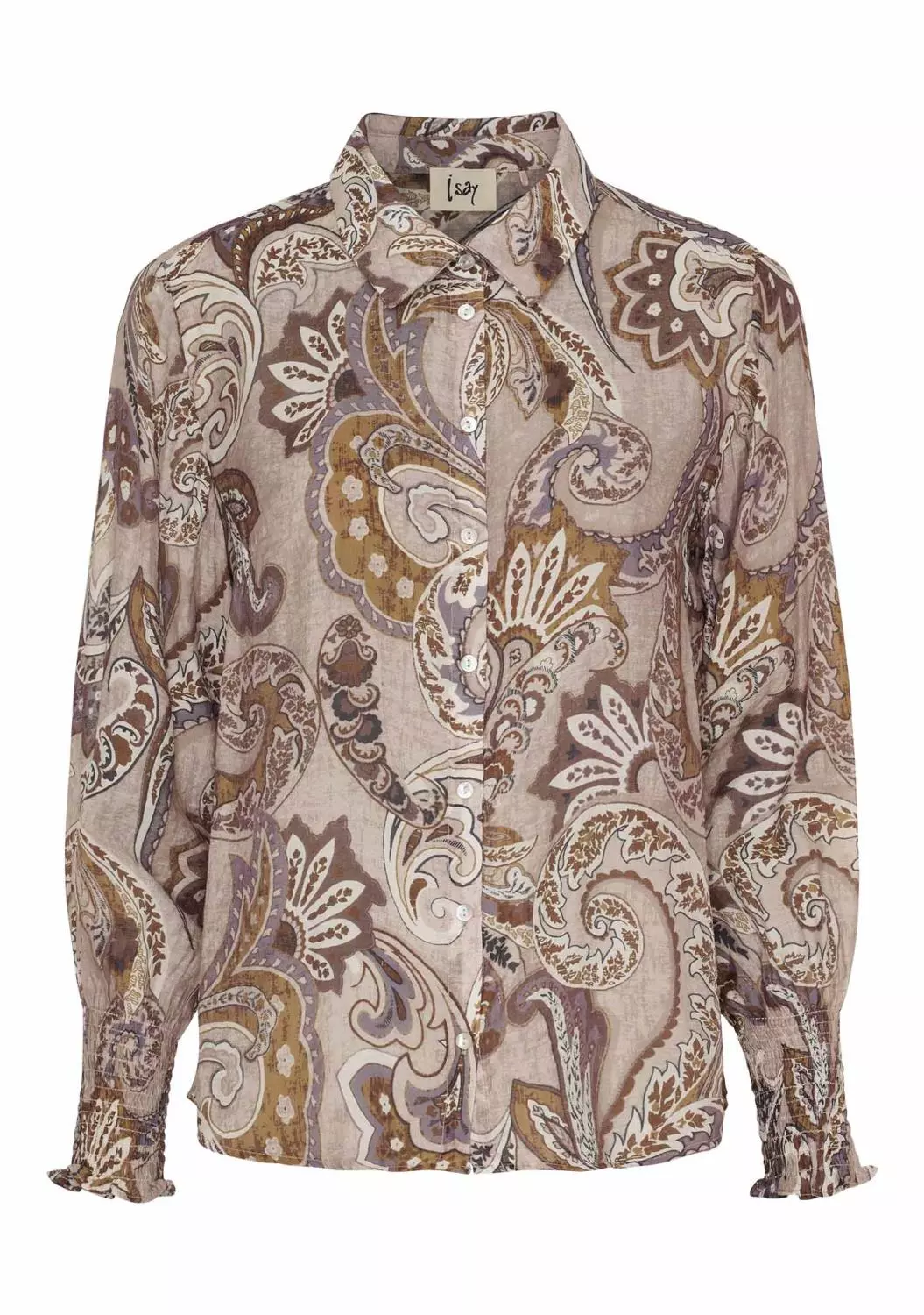 Isay Lotta Smock Shirt, brun/beige mønstret