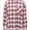 JDY Mauve l/s Check Loose Shirt, burgunder