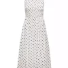 JDY DIego s/l Smock Midi Dress, hvit m/prikker