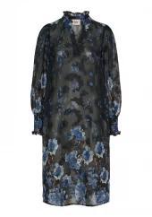 Isay VibsePrinted Dress, sort m/blått