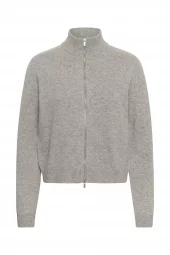 My Essential Wardrobe Tracy Knit zip cardigan, lys grå